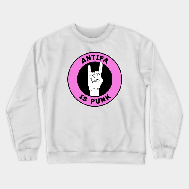 Antifa Is Punk Crewneck Sweatshirt by Football from the Left